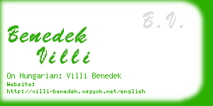 benedek villi business card